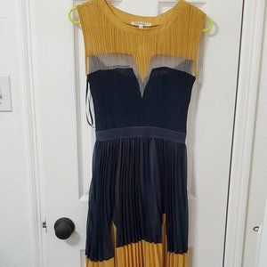 Ciel USA Blue & Yellow Sheer crepe dress